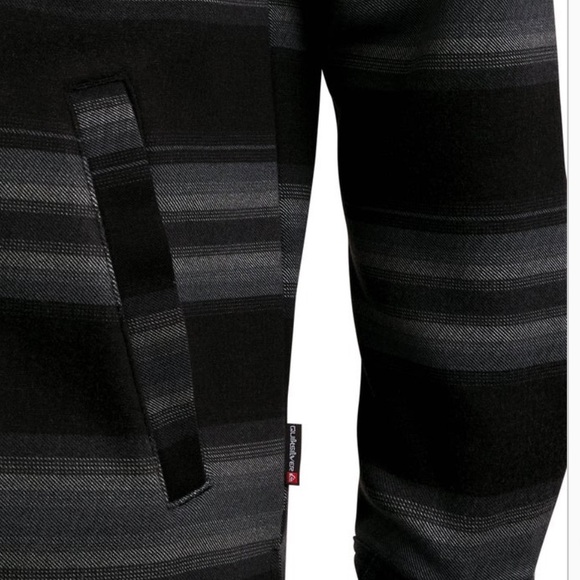 Quiksilver Men's Hooded Shirt Jacket- Black and Gray - Picture 6 of 13